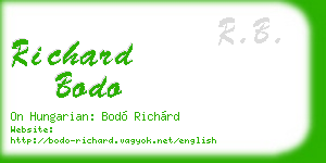 richard bodo business card